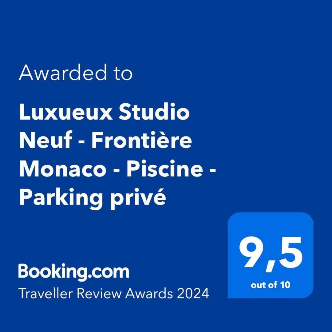 Luxueux Studio Neuf - Frontiere Monaco - Piscine - Parking Prive Exteriér fotografie